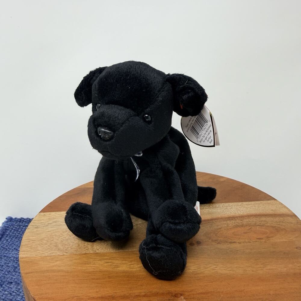 TY Beanie Babies Luke Black Puppy Dog 1999 6 Inch Plush Collectible Toy With Tag